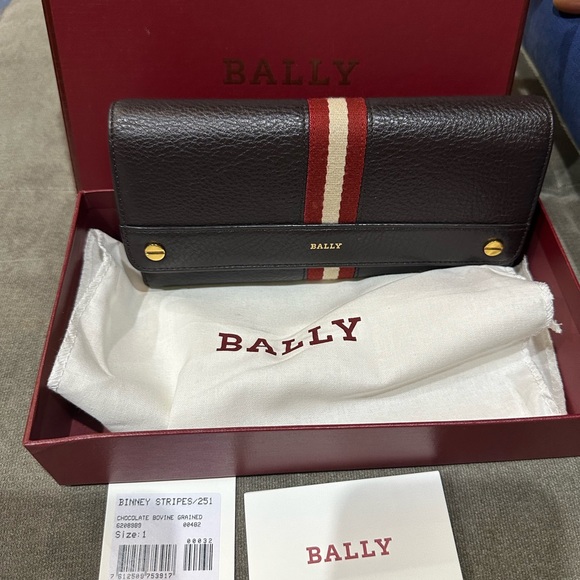 Bally | Accessories | Bally Black Wallet With Red And Cream Accents ...